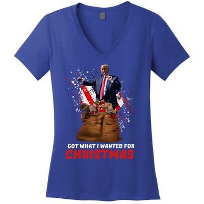 Got What I Wanted For Christmas Trump Won 2024 Women's V-Neck T-Shirt