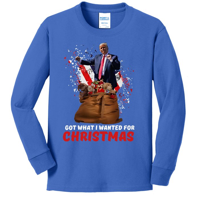 Got What I Wanted For Christmas Trump Won 2024 Kids Long Sleeve Shirt