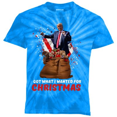 Got What I Wanted For Christmas Trump Won 2024 Kids Tie-Dye T-Shirt