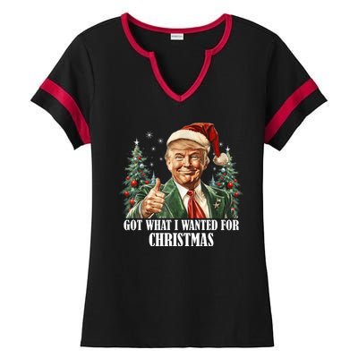 Got What I Wanted For Christmas Donald Trump Ladies Halftime Notch Neck Tee