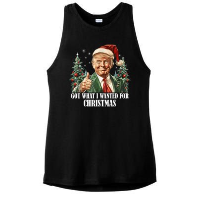 Got What I Wanted For Christmas Donald Trump Ladies PosiCharge Tri-Blend Wicking Tank