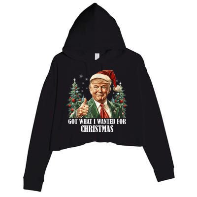 Got What I Wanted For Christmas Donald Trump Crop Fleece Hoodie