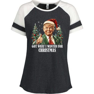 Got What I Wanted For Christmas Donald Trump Enza Ladies Jersey Colorblock Tee