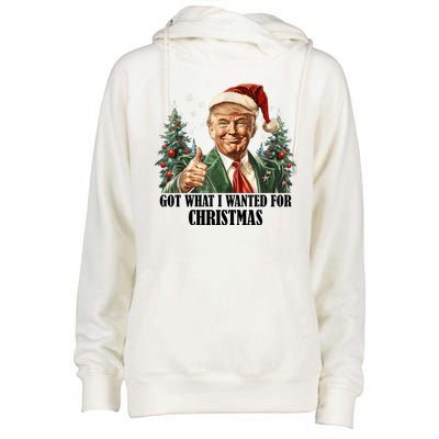 Got What I Wanted For Christmas Donald Trump Womens Funnel Neck Pullover Hood