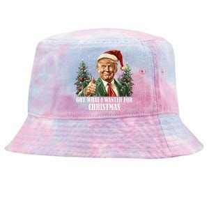 Got What I Wanted For Christmas Donald Trump Tie-Dyed Bucket Hat