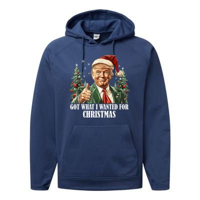 Got What I Wanted For Christmas Donald Trump Performance Fleece Hoodie