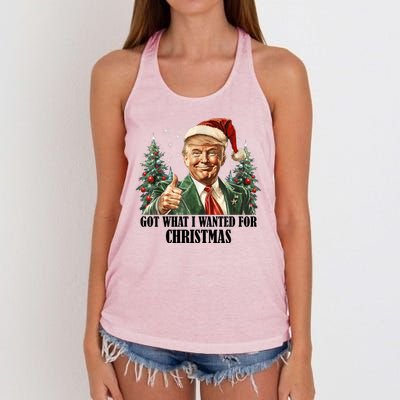 Got What I Wanted For Christmas Donald Trump Women's Knotted Racerback Tank