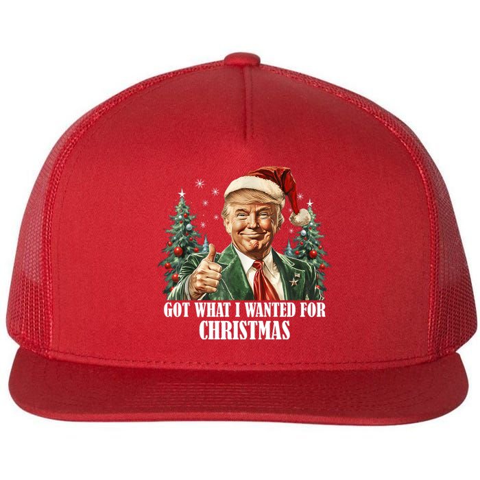 Got What I Wanted For Christmas Donald Trump Flat Bill Trucker Hat