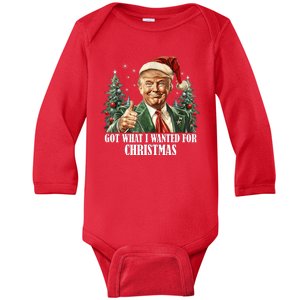 Got What I Wanted For Christmas Donald Trump Baby Long Sleeve Bodysuit