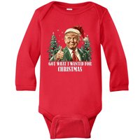 Got What I Wanted For Christmas Donald Trump Baby Long Sleeve Bodysuit