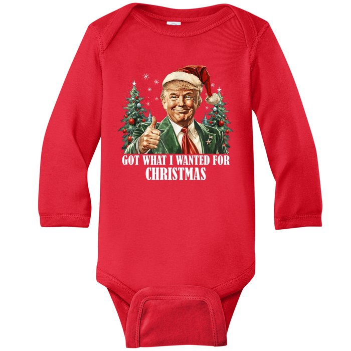 Got What I Wanted For Christmas Donald Trump Baby Long Sleeve Bodysuit