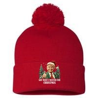 Got What I Wanted For Christmas Donald Trump Pom Pom 12in Knit Beanie