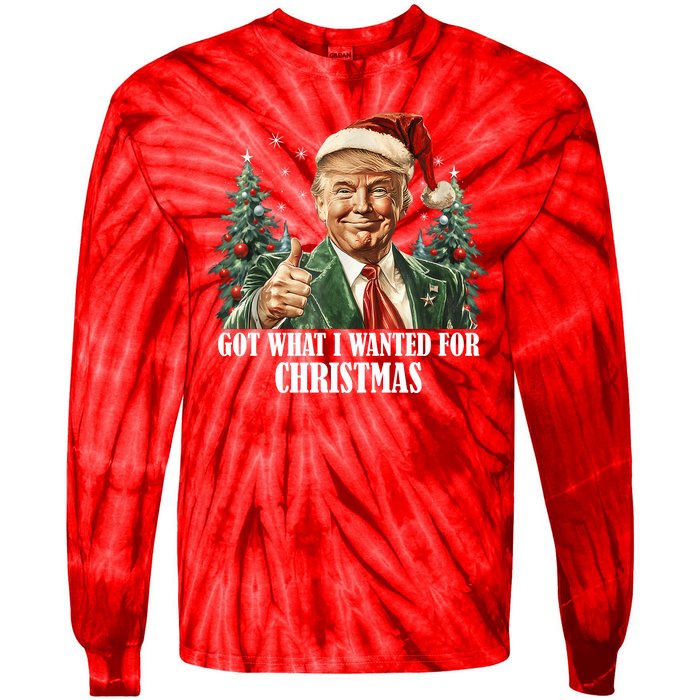 Got What I Wanted For Christmas Donald Trump Tie-Dye Long Sleeve Shirt