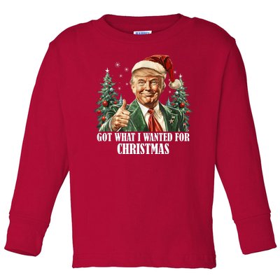 Got What I Wanted For Christmas Donald Trump Toddler Long Sleeve Shirt