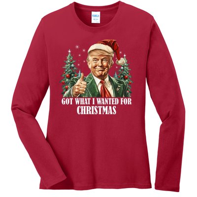 Got What I Wanted For Christmas Donald Trump Ladies Long Sleeve Shirt