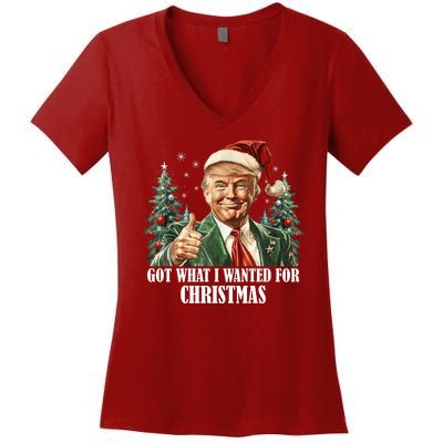 Got What I Wanted For Christmas Donald Trump Women's V-Neck T-Shirt