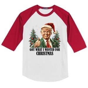 Got What I Wanted For Christmas Donald Trump Kids Colorblock Raglan Jersey