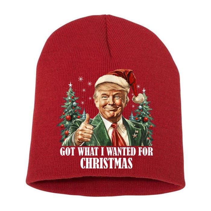 Got What I Wanted For Christmas Donald Trump Short Acrylic Beanie