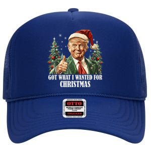 Got What I Wanted For Christmas Donald Trump High Crown Mesh Back Trucker Hat