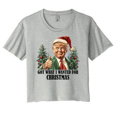 Got What I Wanted For Christmas Donald Trump Women's Crop Top Tee