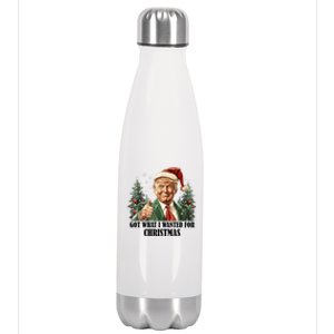 Got What I Wanted For Christmas Donald Trump Stainless Steel Insulated Water Bottle