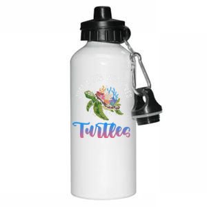 Girl Who Just Loves Turtles And Water And Sea Great Gift Aluminum Water Bottle