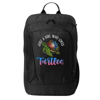 Girl Who Just Loves Turtles And Water And Sea Cool Gift City Backpack