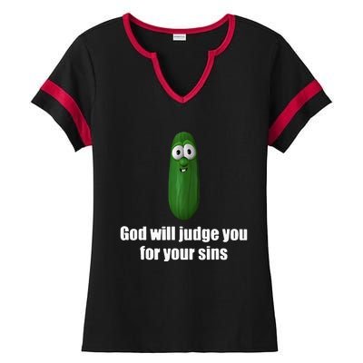 God Will Judge You For Your Sins Ladies Halftime Notch Neck Tee