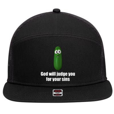 God Will Judge You For Your Sins 7 Panel Mesh Trucker Snapback Hat