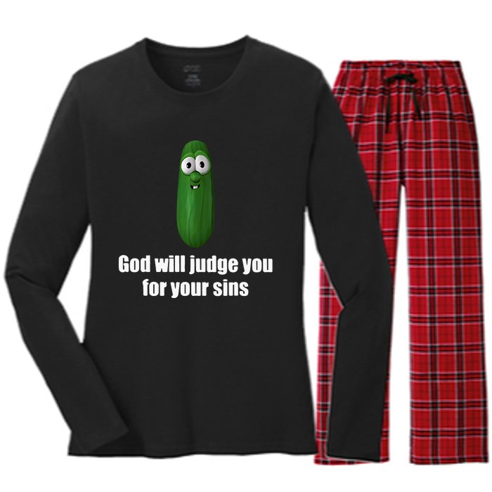 God Will Judge You For Your Sins Women's Long Sleeve Flannel Pajama Set 