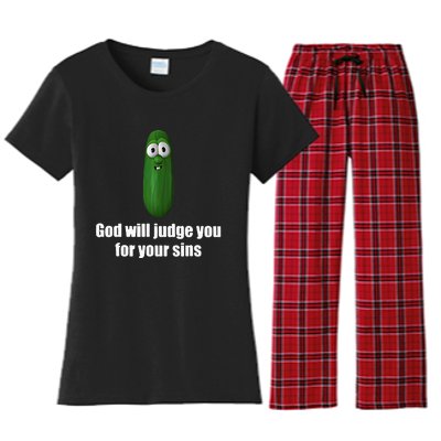 God Will Judge You For Your Sins Women's Flannel Pajama Set