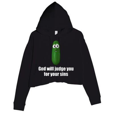 God Will Judge You For Your Sins Crop Fleece Hoodie