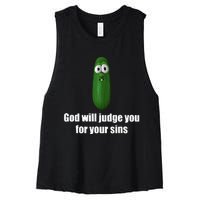 God Will Judge You For Your Sins Women's Racerback Cropped Tank