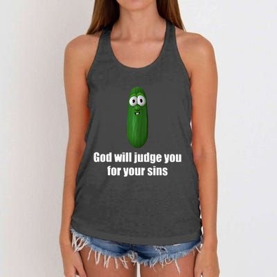 God Will Judge You For Your Sins Women's Knotted Racerback Tank