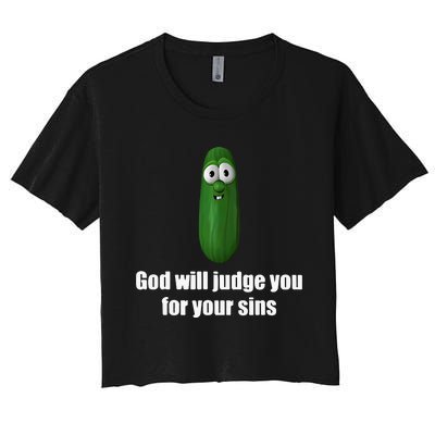 God Will Judge You For Your Sins Women's Crop Top Tee