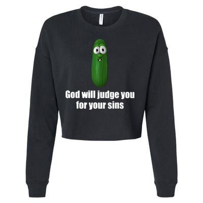 God Will Judge You For Your Sins Cropped Pullover Crew