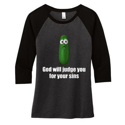 God Will Judge You For Your Sins Women's Tri-Blend 3/4-Sleeve Raglan Shirt