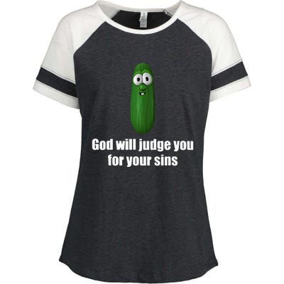 God Will Judge You For Your Sins Enza Ladies Jersey Colorblock Tee