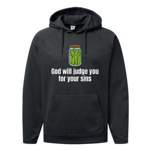 God Will Judge You For Your Sins Cucumber Performance Fleece Hoodie