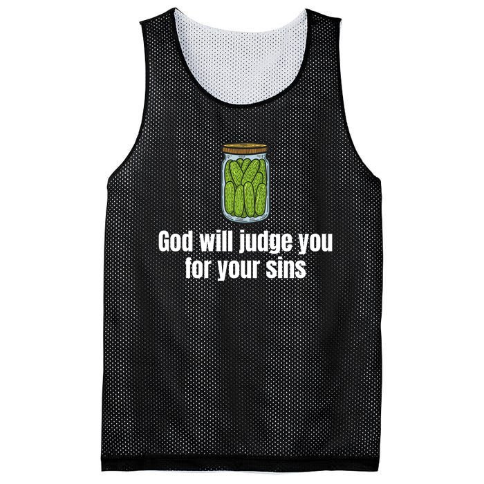 God Will Judge You For Your Sins Cucumber Mesh Reversible Basketball Jersey Tank