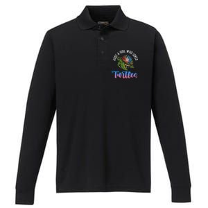 Girl Who Just Loves Turtles And Water And Sea Gift Performance Long Sleeve Polo