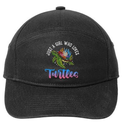 Girl Who Just Loves Turtles And Water And Sea Gift 7-Panel Snapback Hat