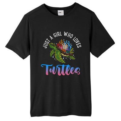 Girl Who Just Loves Turtles And Water And Sea Gift Tall Fusion ChromaSoft Performance T-Shirt