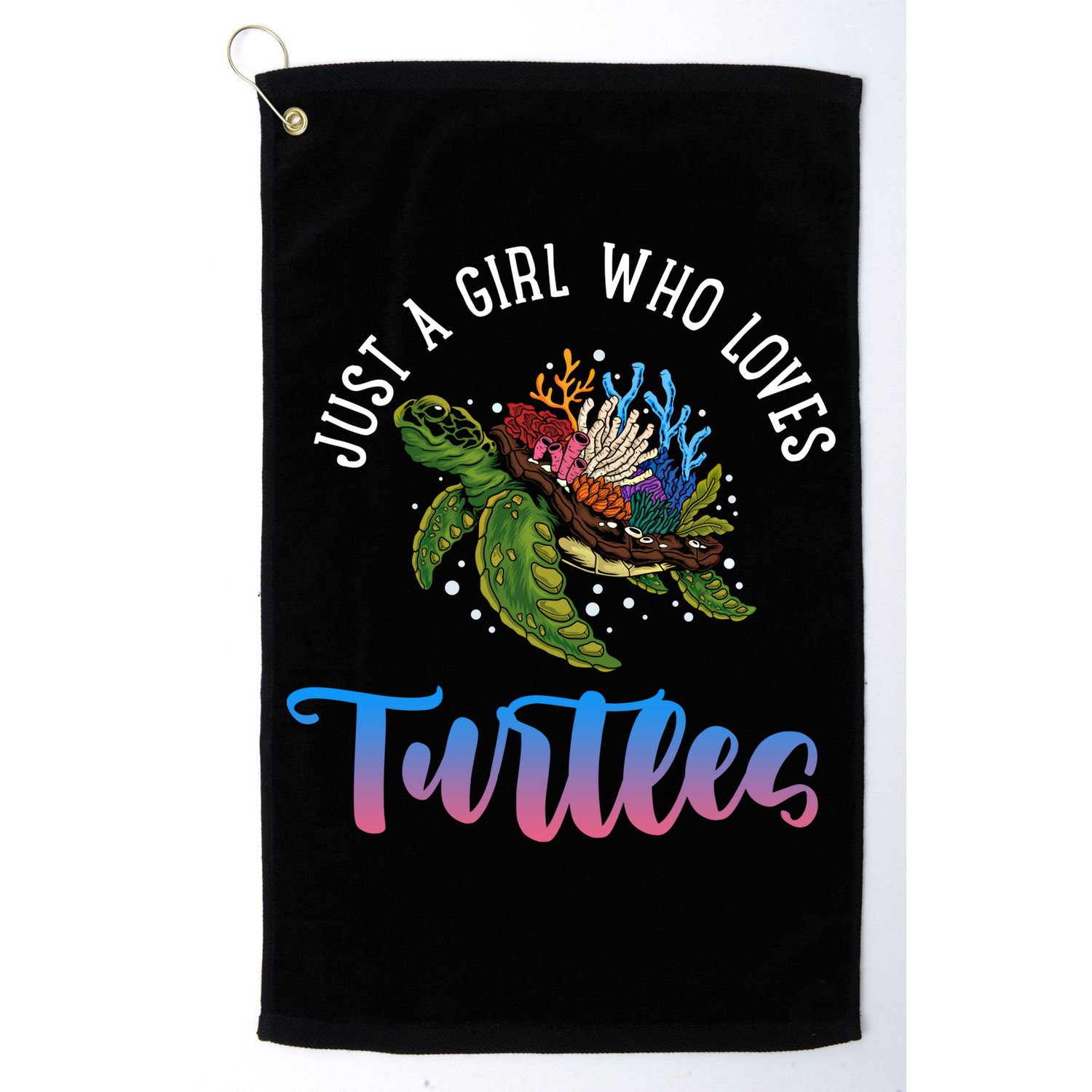 Girl Who Just Loves Turtles And Water And Sea Gift Golf Towel