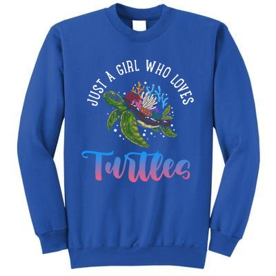 Girl Who Just Loves Turtles And Water And Sea Gift Sweatshirt