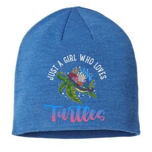 Girl Who Just Loves Turtles And Water And Sea Gift Sustainable Beanie