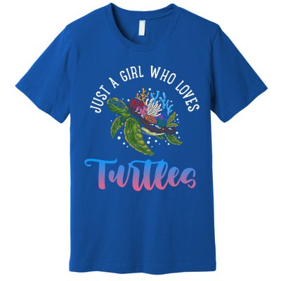 Girl Who Just Loves Turtles And Water And Sea Gift Premium T-Shirt