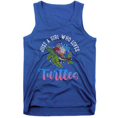 Girl Who Just Loves Turtles And Water And Sea Gift Tank Top