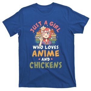 Girl Who Loves Anime And Chickens Anime Lover Japanese Gift T-Shirt