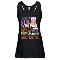 Girl Who Loves Anime Ramen And Sketching Kawaii Teen Ladies Essential Flowy Tank